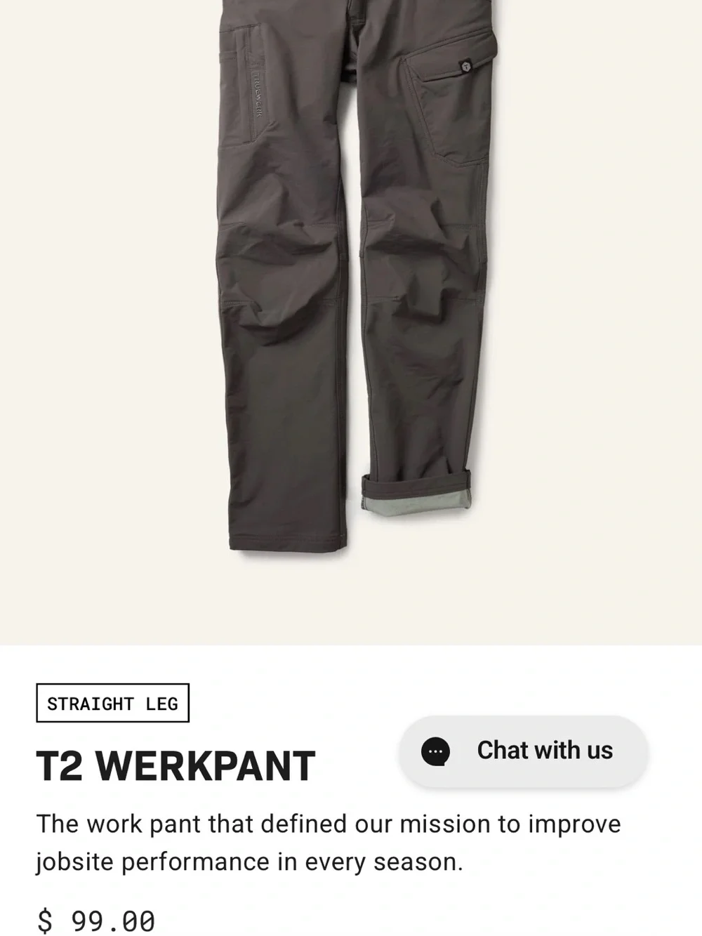 T2 Werkpant Straight-Leg Men's Cargo Pants - Dark Gray
